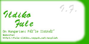 ildiko fule business card
